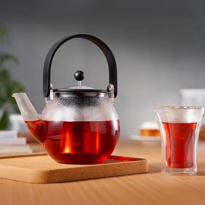bodum ضغط الشاي بودوم أسام ذو العنق المنحني، 1 لتر - زجاج بوروسيليكات شفاف - Image 3